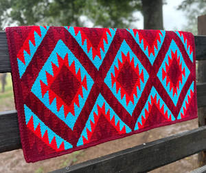 Western Show Horse Saddle Blanket Diseño de Nueva Zelanda Manta de sillín de lana hecha a mano Top Wool Saddle Pad Size - Product Image 3