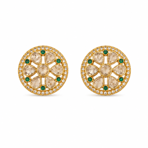 Boutons de manchette en laiton Mayrabygungun faits à la main, travail d'émail Meenakari, style Kundan, origine Rajasthan, unisexe, pour mariage, anniversaire, tenue formelle - Product Image 2