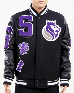 Top High Quality <b>Thin</b> Wool Varsity <b>Jackets</b> <b>Men</b> Heavyweight Chenille Embroidered Leather Baseball Letterman Winter Streetwear - Product Image 4