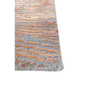 Tapis Uvenuti noué à la main en laine et soie de bambou, bleu, 10 mm d'épaisseur, rectangulaire, motif patchwork abstrait pour la maison, le couloir, le sol - LRB-5005 - Product Image 4