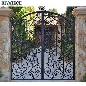 XIYATECH Fantaisie Électrique Allée Porte Porte Budget-friendly Sécurité En Fer Forgé Porte Française pour Maisons Swing Ouvert pour Villas - Product Image 2