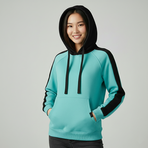 Sweat-shirts à manches raglan pour femmes, couleurs personnalisables, coton premium, sweat-shirts à capuche, logo personnalisé, prix de gros - Product Image 1