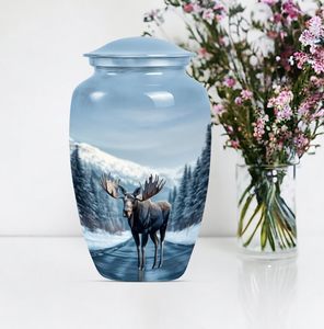 Urne d'orignal Compagnon de crémation pour cendres Urne funéraire pour femmes Urnes pour adultes Urnes humaines pour cendres humaines Taille personnalisée Bleu ciel - Product Image 5