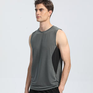 Stylish t-shirt Men's Sports Tops Quick-drying <b>Vest</b> <b>Running</b> Fitness Wear Round Neck Sleeveless T-shirt - Product Image 6