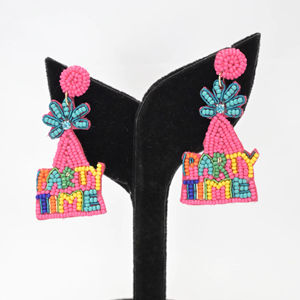 Pendientes de Diseño Artesanal con Acabado Detallado, Pendientes Coloridos con Bordado Artesanal, Joyería de Moda para Regalo - Product Image 1