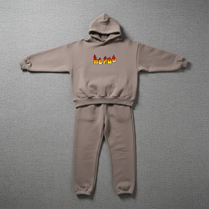 Streetwear personnalisé 100% coton, survêtement pull pour homme avec logo personnalisé, ensemble 2 pièces hip hop anti-rides et boulochage pour homme - Product Image 1