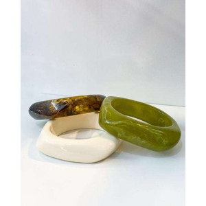 Pulseras de puño de resina exclusivas del diseñador bohemio Joyería de moda de estilo Ángel apilable colorido - Product Image 6