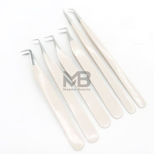 Pinzas para Pestañas de Acero Inoxidable Japonés al por Mayor con Punta Dentada Antiestática para Extensiones de Marca Privada - Product Image 3