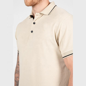 Diseñador de los hombres Casual para Polo camisa transpirable Regular Fit con cuello acanalado y puños de algodón Spandex patrón sólido al por mayor - Product Image 4