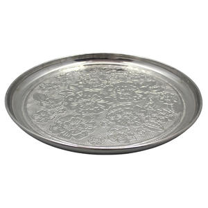 Assiette ronde en métal faite à la main personnalisée en patine grise pour servir de la nourriture à la maison et au restaurant - Product Image 4