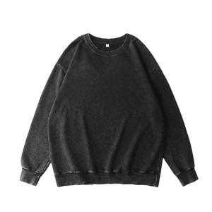 Sudadera de alta calidad para hombre, recién llegada, de algodón 350G, cuello redondo, oversize, informal, lisa y teñida. - Product Image 2