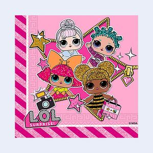 Serviettes de fête Lol Surprise 33X33Cm, paquet de 20 pièces pour la vaisselle de fête d'anniversaire des enfants - Product Image 1