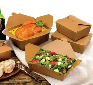 28オンス #11ファーストフード包装紙箱持ち帰り用食品紙サラダ麺ランチボックス