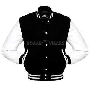 Custom Logo Varsity College Jackets Fashionable Long Sleeve Casual Baseball Jacket Premium <b>Wool</b> and Real Genuine Leather Sleeves - Product Image 2