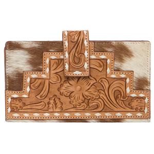 Portefeuille tendance en cuir de vachette de luxe de style western Cowgirl Portefeuille en fourrure de vachette Pochette Portefeuille en cuir véritable Fabricant de portefeuille - Product Image 1