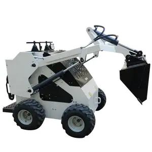 China Micro High Quality Attachment Hydraulic Skid Loader In Front Auger Bucket Lawn Mower Small Skid Loader