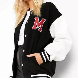 Premium Quality <b>Women</b> Letterman <b>Baseball</b> Varsity Jacket Adult Youth School College Bomber Jacket OEM Winter Season PU Material - Product Image 1