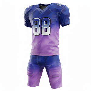 Ensemble de maillot et short de football américain personnalisable, 100% polyester, respirant et grande taille avec position du logo sur le devant - Product Image 4