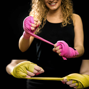 Envolturas de boxeo personalizadas con guantes internos elásticos para protección de muñeca MMA Muay Thai Envolturas y soporte de boxeo estirables - Product Image 4