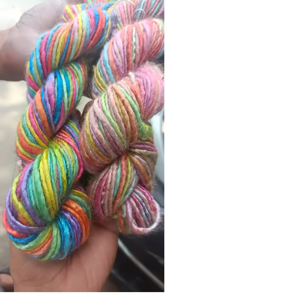 custom natural dyed bamboo yarns available in an assortment of tie and dyed colors ideal for resale by yarn buyers