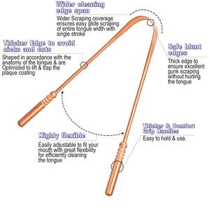 Best Selling Custom Ayurveda Copper Tongue Scraper Ayurvedic Tongue Cleaner Copper for Adults & Kids - Product Image 5