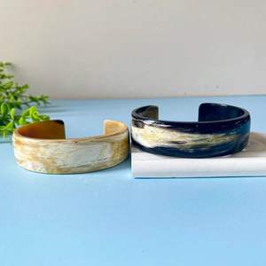 TO NATURAL BUFFALO HORN CUFF BANGLES and Bracelets Made From <b>Real</b> Buffalo Horn, Available in an Assortment of Sizes - Product Image 5