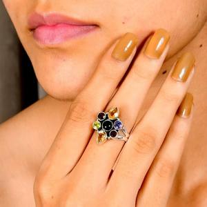 Anillo de Compromiso, Boda o Fiesta, Clásico, Hecho a Mano, de Plata de Ley 925 con Turquesa en Engaste de Puntas, con Certificado de Terceros, Moderno - Product Image 2