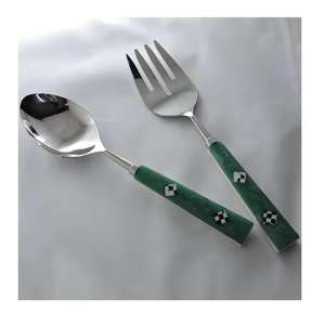 Precio al por mayor de fábrica, juego de servidores de ensalada con mango de resina, herramienta de ensalada para el hogar, Hotel, restaurante, utensilios de cocina, vajilla, cuchara, tenedor - Product Image 1