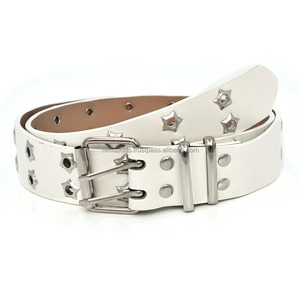 Ceinture en cuir PU avec double boucle ardillon pour homme et femme, style gothique, mode décontractée, ceinture décorative pour jean - Product Image 3