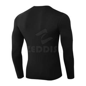 2025 nuevo diseño logotipo personalizado hombres camisas de compresión cómodo patrón sólido tejido de punto al por mayor - Product Image 2