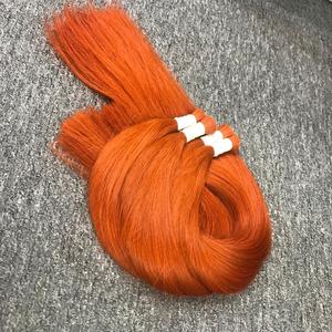 ผมต่อแบบตรงยาวสองชั้นสีขิงส้มผมดิบเวียดนามและอินเดีย - Product Image 5