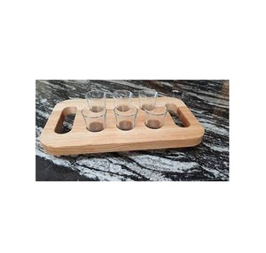 Plateau de vol en bois pour bière, Bar à pagaie en verre à shot en bois Antique - Product Image 6