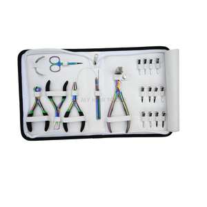 Kit complet d'outils pour cheveux arc-en-ciel avec pince plate pour extensions à clips, pince à sertir, ouvre-perles, pince à couper, crochet à boucles et aiguilles - Product Image 1