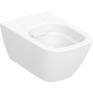 WC suspendu Geberit SMILE Square Rimfree à chasse profonde, blanc, avec design fermé - Product Image 1