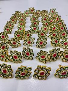 Regalo DE BODA indio, anillo Kundan, joyería de Metal Artificial para Haldi Mehendi Sangeet, eventos, Favor de Halloween o recuerdo de devolución - Product Image 3