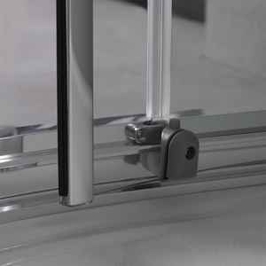 Mampara de Ducha Semicircular 90x90 H195 con Puerta Corredera Transparente y Perfiles Planos Modelo Ferrara - Product Image 5