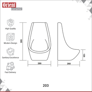 โถปัสสาวะเซรามิคติดผนังสำหรับผู้ชายจากอินเดียสุขภัณฑ์สีขาวสะอาดปลอดภัยดีไซน์ทันสมัยเป็นพิเศษ - Product Image 3