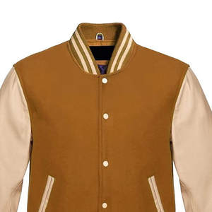 Veste bomber personnalisée avec logo pour hommes et femmes, vente en gros, vestes en laine de qualité supérieure avec cuir - Product Image 6