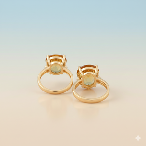 Anillo Redondo de 10 mm con Circonita Cúbica Amarilla en Plata de Ley 925 Chapada en Oro de 18K, Anillo de Fiesta de Boda, Joyería con Piedras Preciosas - Product Image 5