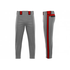 Pantalones de béisbol para hombre OEM ODM con botón de cremallera y bolsillos Diseño de sublimación personalizado Corte automatizado Ropa deportiva transpirable - Product Image 2