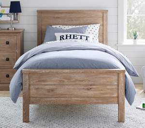 Premium Quality Twin <b>Bed</b> for Kids Solid <b>Wood</b> Natural Color Modern Style Farmhouse Bedroom Kindergarten Hotel - Product Image 1