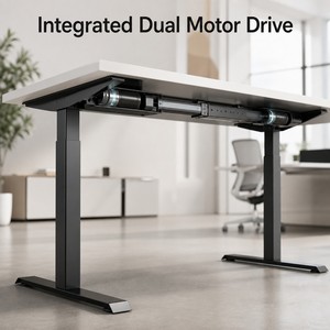 Escritorio Eléctrico <span class=keywords><strong>de</strong></span> Altura Ajustable <span class=keywords><strong>de</strong></span> 2 Etapas con Motor Dual Oculto, Mesa Ergonómica <span class=keywords><strong>de</strong></span> Oficina para Trabajar Sentado o <span class=keywords><strong>De</strong></span> Pie, Estación <span class=keywords><strong>de</strong></span> Trabajo para Computadora - Product Image 3