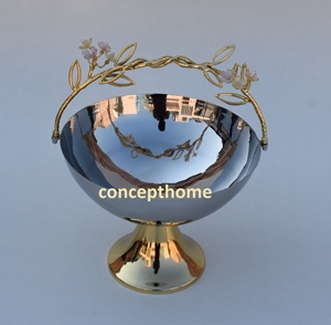 Plateau à fruits en acier inoxydable, bol miroir, vaisselle de table, luxe léger, cadeau artisanal, ornements - Product Image 2