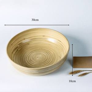Natural <b>Bamboo</b> <b>Bowl</b> 30cm - Large <b>Bamboo</b> Salad <b>Bowl</b> - <b>Bamboo</b> Kitchenware Large Sized & Versatile - Product Image 1