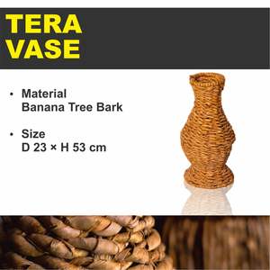 Vase TERA en écorce de bananier, artisanat - Product Image 2