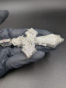 925 Sterling Silver <b>Cross</b> <b>Pendant</b> Iced Out Moissanite Diamond Gothic Religious Hip Hop Luxury Statement Charm <b>Pendant</b> - Product Image 6