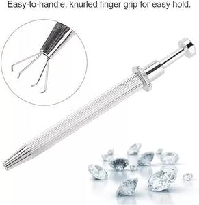 Pinzas personalizables de acero inoxidable de 4 puntas y portaherramientas de recogida de herramientas de diamante para joyería industrial y DIY - Product Image 3