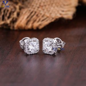 1.28 TDW rond brillant taille diamant or blanc boucle d'oreille par Labstone usure quotidienne boucle d'oreille couleur EF-VS cadeau pour elle - Product Image 2