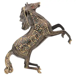 Cheval de danse en laiton fabriqué à la main artisanat artistique artisanat en laiton du Pakistan superbe artisanat en laiton