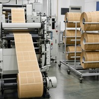 Étiquettes personnalisées en papier kraft en rouleaux, autocollants adhésifs pour présentoirs d'exposition et stands de salon